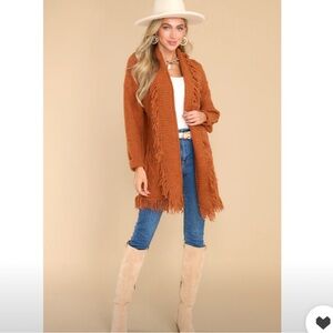 Rust cardigan from red dress worn 1 time and hand washed